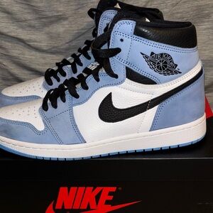 Nike Air Jordan High-Top Sneakers - Light Blue and White